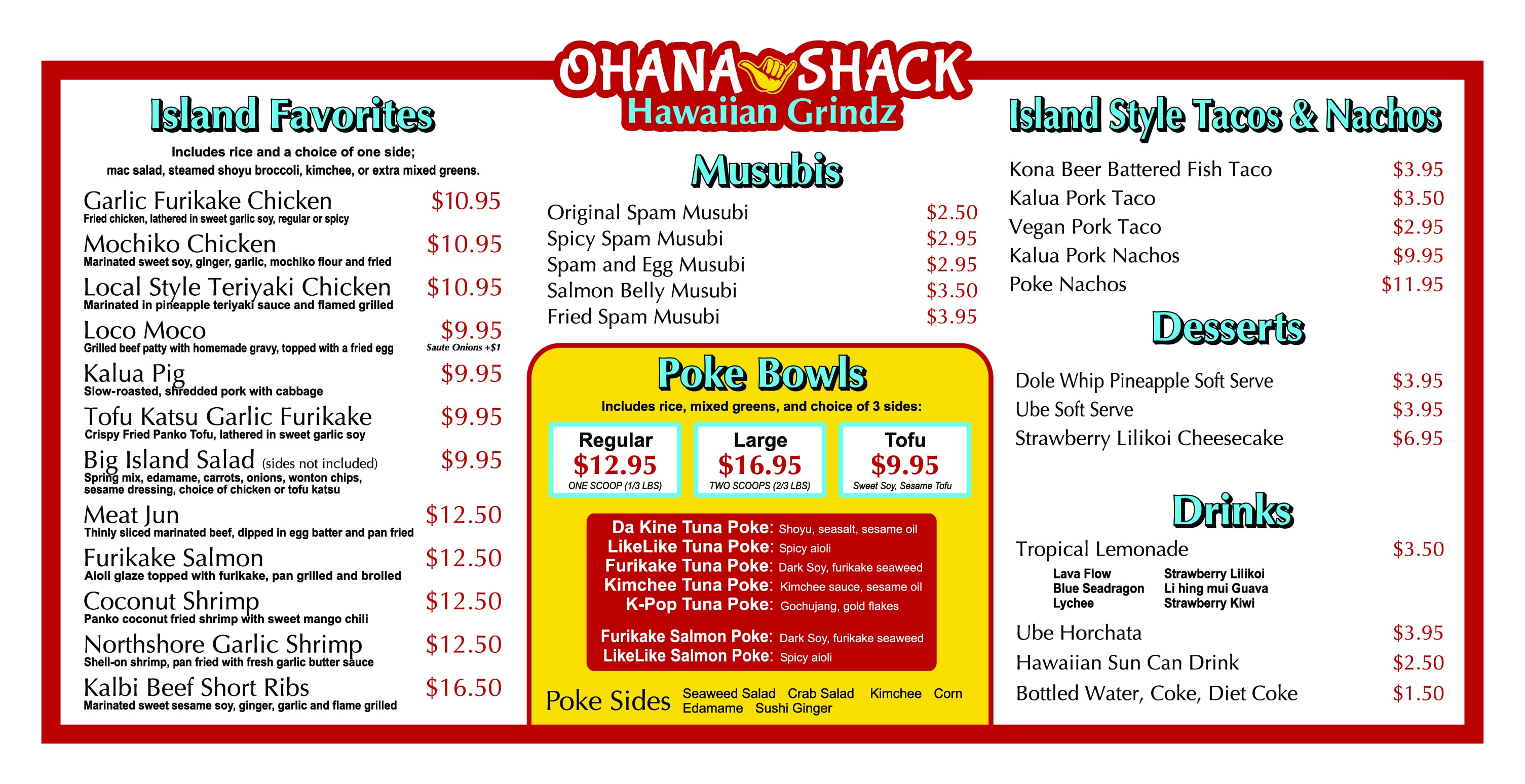808 Ohana Shack Menu - Hawaiian Food Fresno